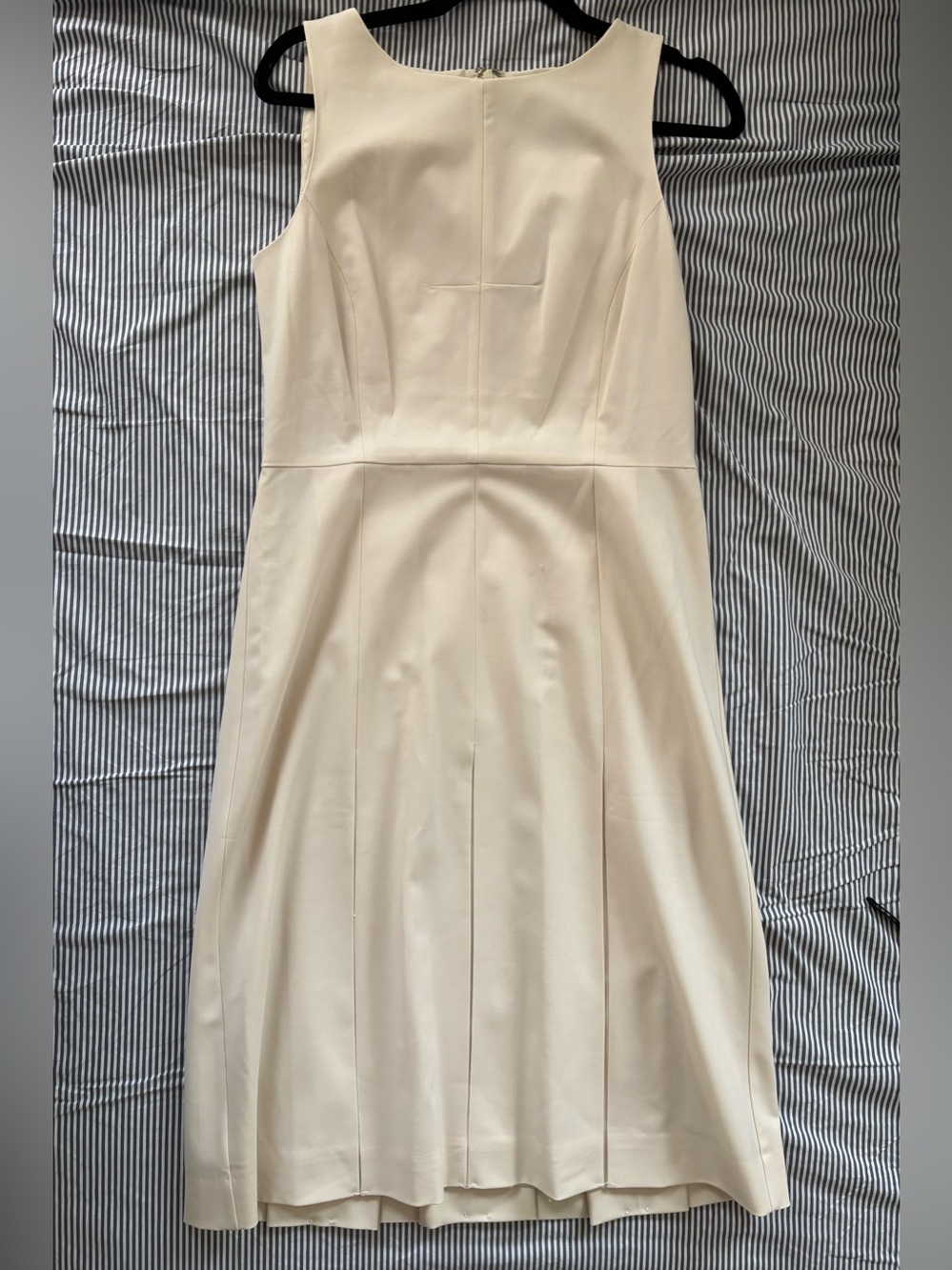 J. Crew Cream Sleeveless Pleated Dress